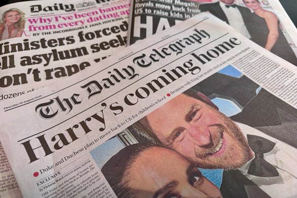 How British papers reported the Sussexes’ return.