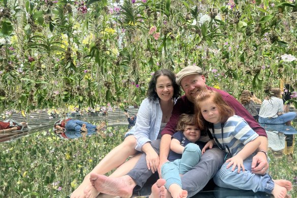 Ben Groundwater and family at TeamLabs in Tokyo.