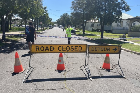 Police searched a street in Lambton in connection with the disappearances of Baird and Davies.