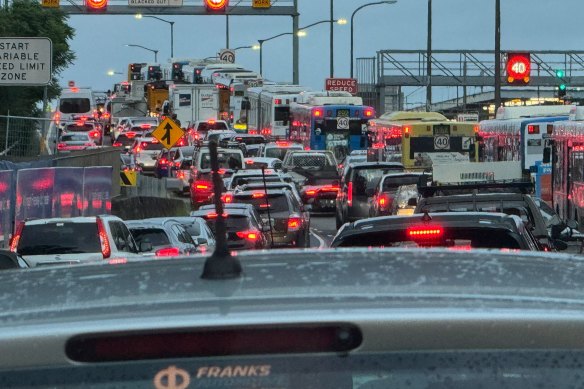 Traffic on Sydney Harbour Bridge.  