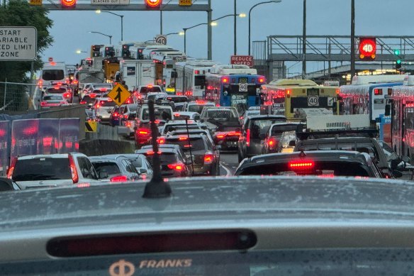 Traffic was heavy on the Sydney  Harbour Bridge due to a police operation.