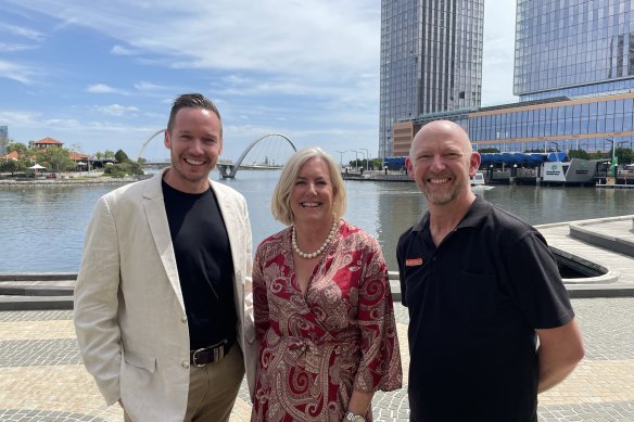 Ben Hamer, Paula Rogers and John Chappell at the launch of the Perth 2050 report.