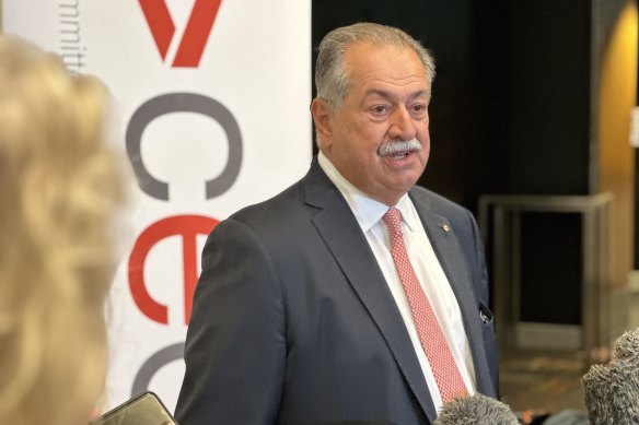 Andrew Liveris speaking in Brisbane on Wednesday.