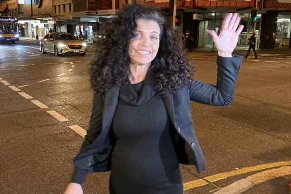 Suellen (Suzi) Jan Taylor leaves Brisbane Magistrates Court a free woman after finalising her court matters on Thursday night.