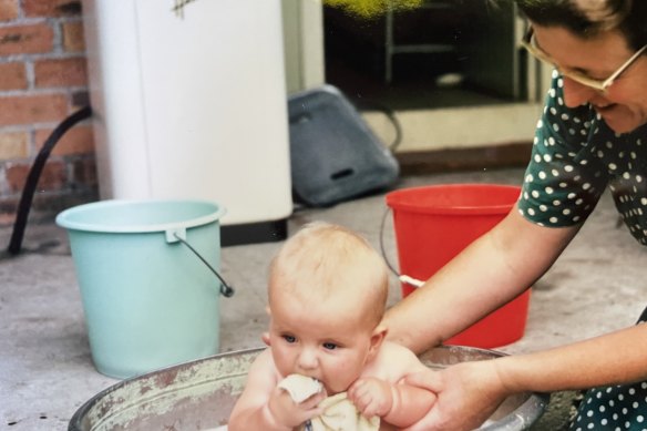 Richard Flanagan as a baby, with his mum.