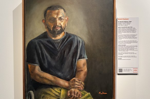Brett Poulsen’s portrait of Dr Dinesh Palipana is a finalist in this year’s Brisbane Portrait Prize.