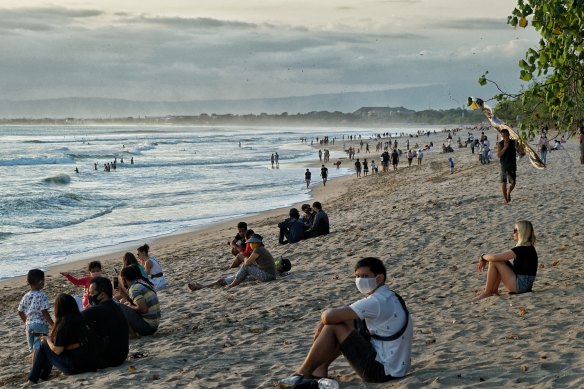 Kuta beach after its re-opening.