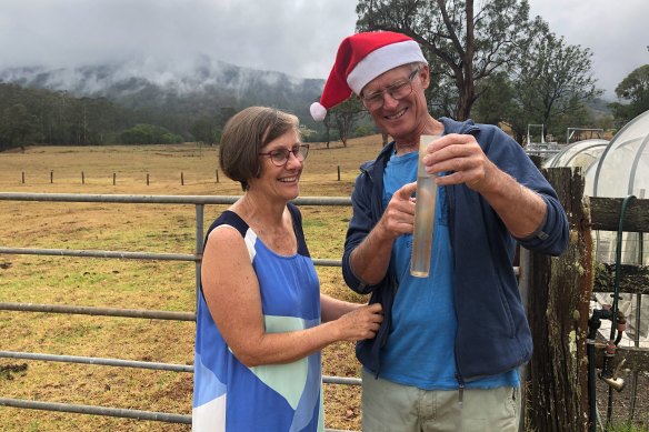 Sue and Phil Sutton are celebrating after receiving 18mm of rain at their Upper Lansdowne property. 