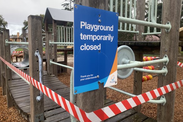 Playgrounds across Melbourne have been closed.