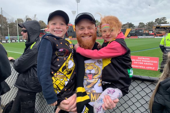 Nick Ryan was at Punt Road for the Richmond training session with Devin and Zara.