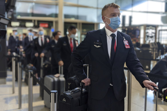International flight crews in Melbourne currently undertake their own biosecurity protocols outside the state's hotel quarantine program.