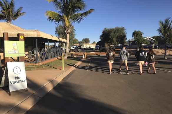 An influx of domestic tourists has seen accommodation booked out at Exmouth.