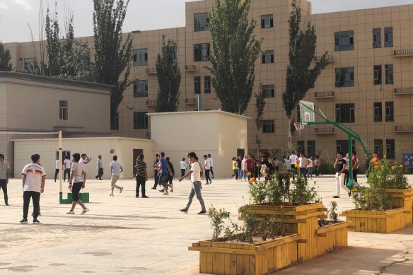 Detained: a vocational "training centre" in Xinjiang, China.