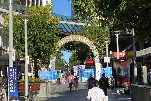 Brisbane’s Queen Street Mall, where confusing advertising signs are under the spotlight.