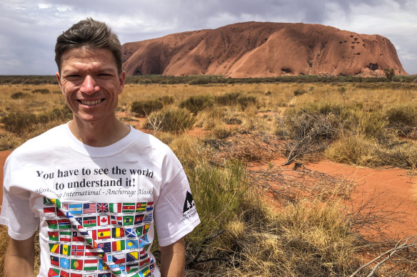World traveller Jayson Dudas is going to be one of the last people to climb the rock.