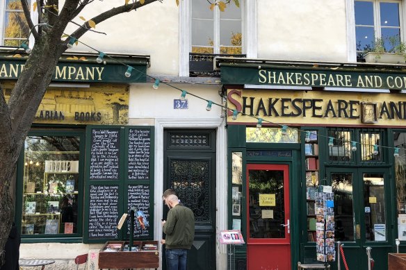 Shakespeare and Company bookshop, on the Left Bank of the Seine in Paris.