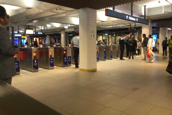 Commuters at Town Hall station were told to catch buses instead. 
