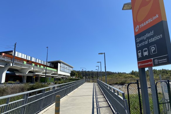 Springfield Central train station is one hub of the proposed Ipswich to Springfield Central public corridor, where access towards Ripley appears restricted.