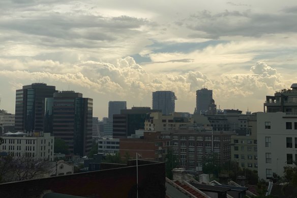 Clouds gather over Sydney on Monday.