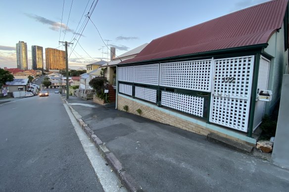 Warry Street in Spring Hill, where two modern 15-storey reflective-glass buildings are proposed. Local residents question how they would fit with the suburb’s heritage feel.