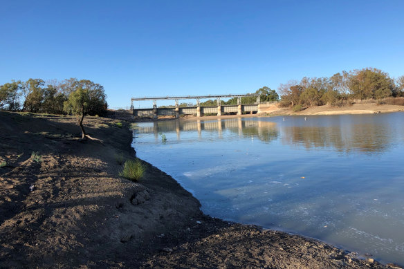 The first major river flow to arrive in the Menindee Lakes and in the main weir since 2016 arrived on Wednesday.
