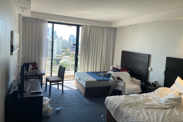 Ben’s quarantine room inside Crowne Plaza on the Gold Coast. 