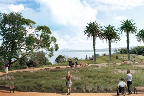 An artist's impression of the wheelchair accessible path through South Head national park.