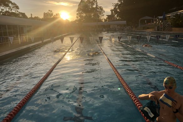 Deciding he needed a project, the author began taking photos during his regular early morning swims. 