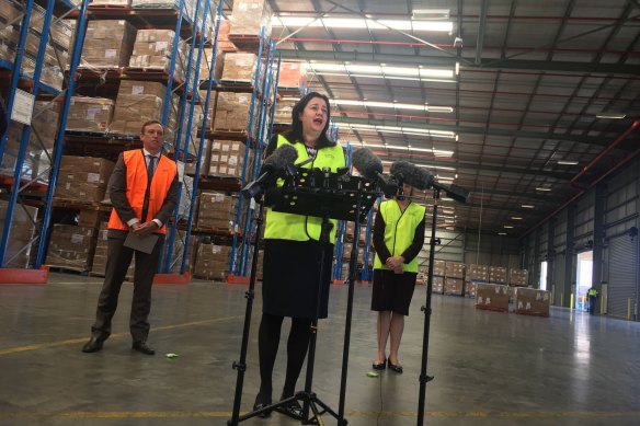 A newly expanded stockpile warehouse at Inala will be able to hold about 50 per cent more personal protective equipment, Premier Annastacia Palaszczuk says.