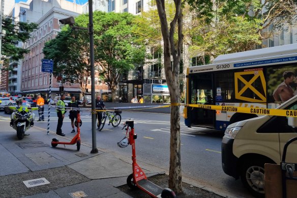 Paramedics responded to reports a pedestrian had been hit on Adelaide Street about 2.50pm Thursday afternoon.