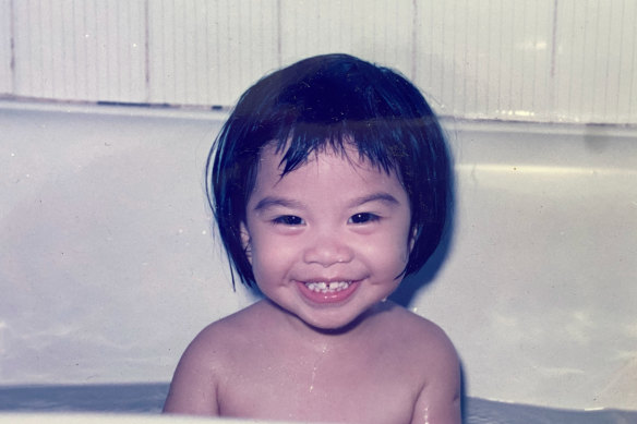 Foo as a child: her family moved from Malaysia to America early in her life.