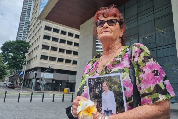 Shae Francis’ mother Cheryl-Lee Francis outside Brisbane District Court. 