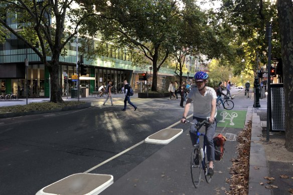 Exhibition Street and Rathdowne Street will be the first routes to get protected bike lanes under the upgrade.