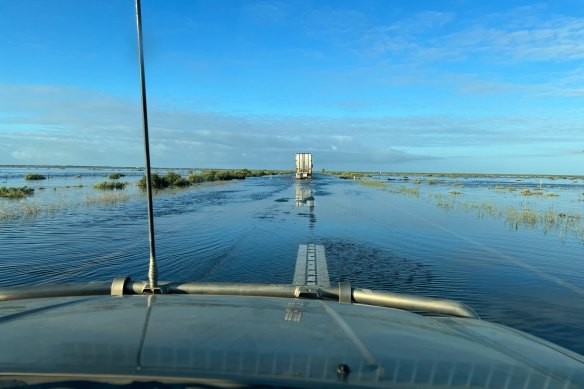 The usually dry Hay Plains have been turned into a sea of water.