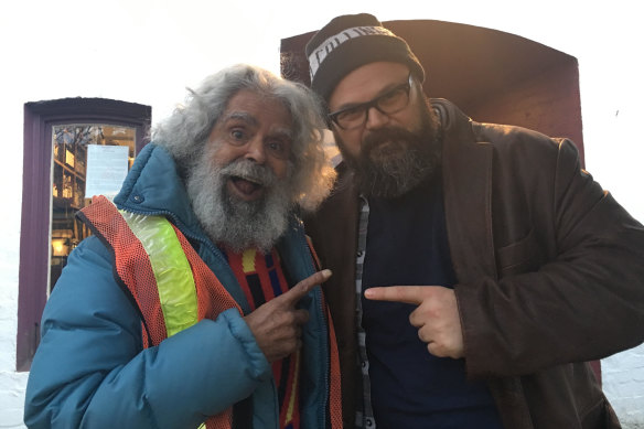 The late Uncle Jack Charles with The Age’s Indigenous affairs reporter, Jack Latimore, in Carlton.