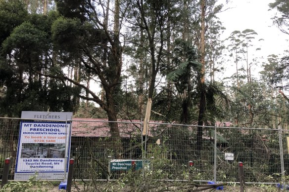 Mount Dandenong Preschool was shut following extensive storm damage.