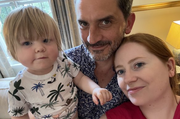 Nick Miller and members of his family. They have been stuck in Sydney "red zone" by COVID-related border issues.