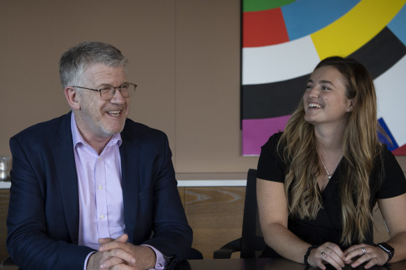 Emily Bedford and her employer Grant Saxon, managing partner at BDO.