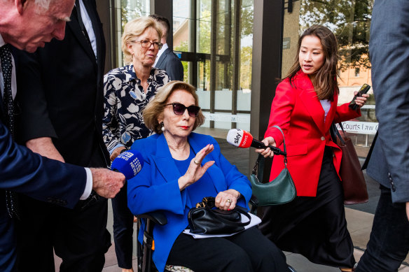 Former ABC chair Ita Buttrose leaves the Supreme Court on Tuesday.
