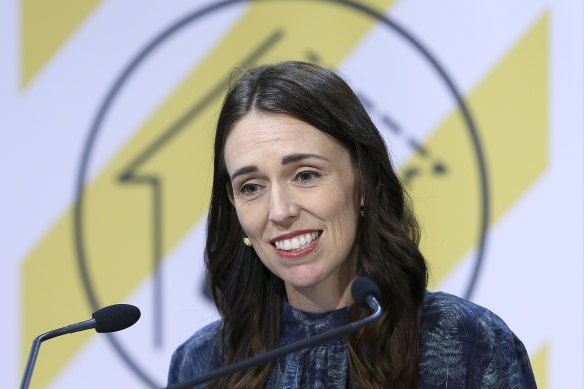New Zealand Prime Minister Jacinda Ardern during a press conference in Wellington on Sunday.