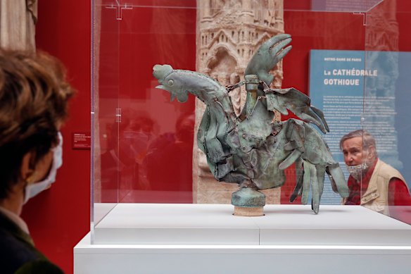  Notre-Dame of Paris’ rooster on display at the Cité de l’Architecture et du Patrimoine.
