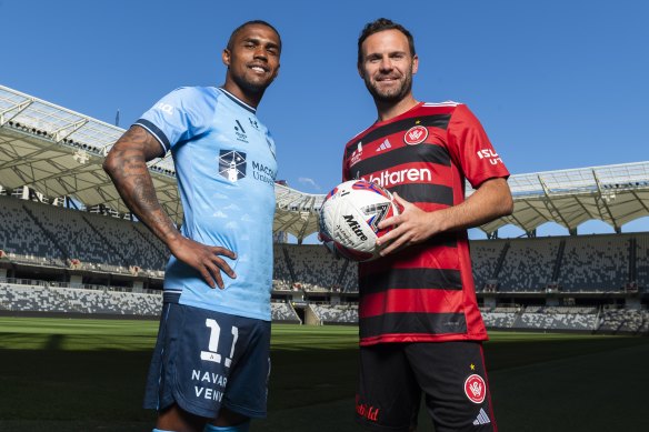 New frenemies Douglas Costa and Juan Mata.