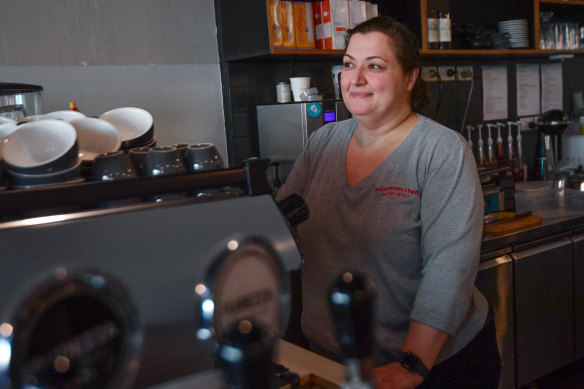 Maria Latrou, owner of Espresso 155 cafe, hopes people in Ascot Vale will continue to support local businesses.