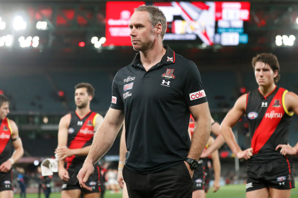 Ben Rutten has come under pressure in a disappointing season for Essendon.