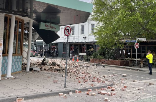 Nobody was injured when the bricks smashed onto Chapel Street.
