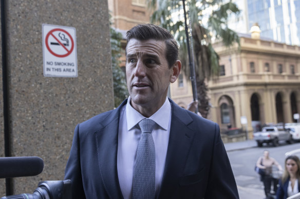 Ben Roberts-Smith arrives at the NSW Federal Court on Monday.