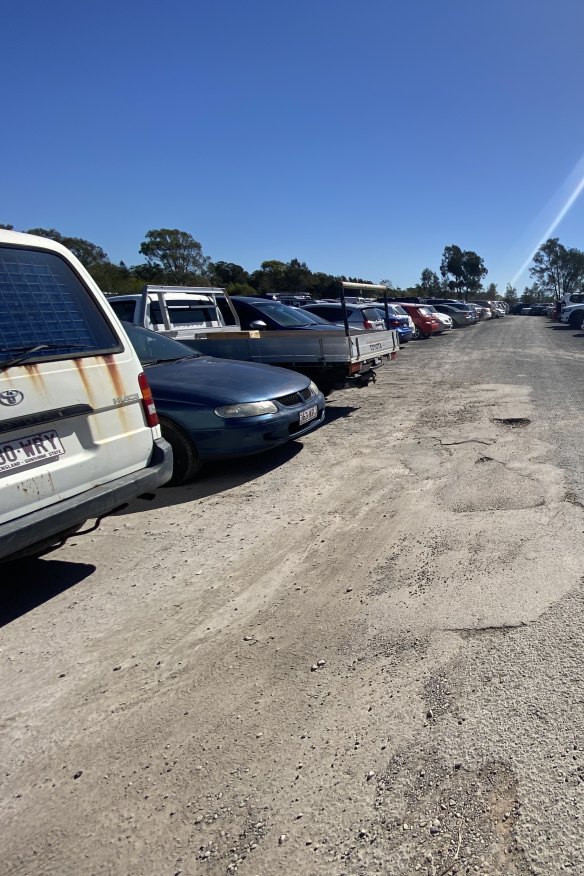 Although there is a project to improve car parking at the Redland Bay ferry terminal, the project has taken seven years. This is the overflow car park.