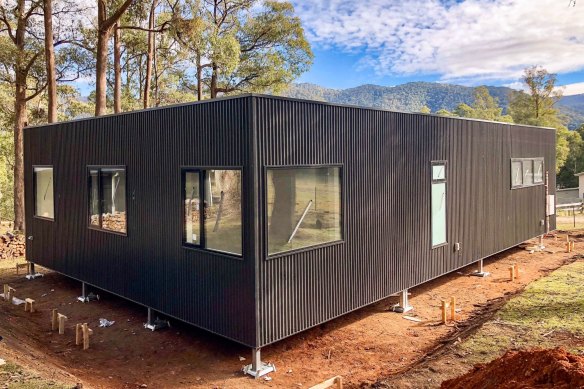 Rachael Brown chose a prefabricated home for her block in Harrietville.