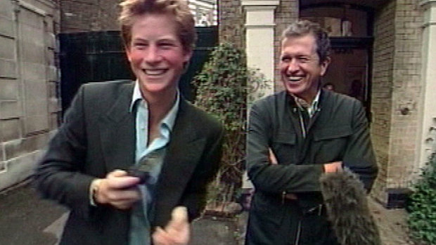 Prince Harry with Mario Testino in 2002 for a photoshoot for the Prince's 18th birthday portrait. 