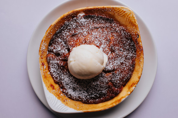 Quebecois pudding chomeur with maple caramel.